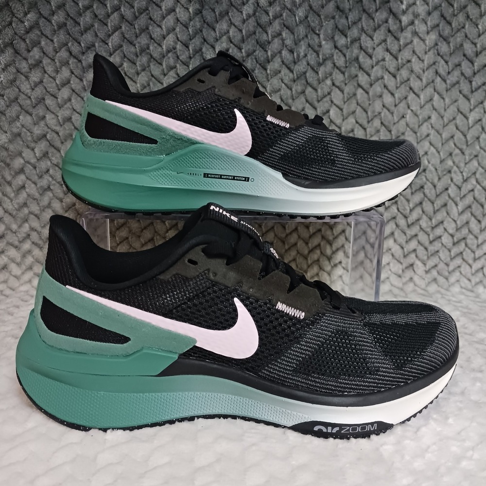 Nike Air Zoom Structure 25 Black Green Pink Women's Road Running Shoes Size 6.5
